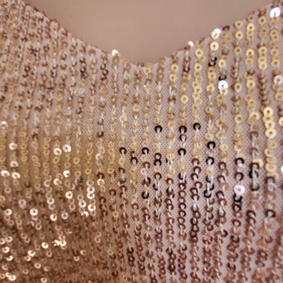 NWOT Torrid Sophie rose gold sequin spaghetti strap flowy tank top size 1 or 1X - Picture 6 of 11